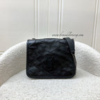 Saint Laurent YSL Niki Wallet on Chain WOC in Black Vintage Crinkled Calfskin and RHW