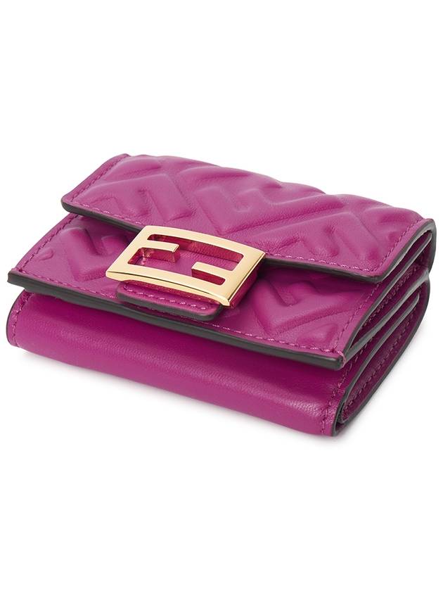 Fendi FF Baguette Flap Card Half Wallet Pink