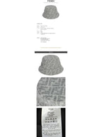 Fendi FF Jacquard Wool Silk Bucket Hat Grey