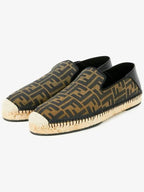 Fendi FF Logo Fabric Espadrilles Brown