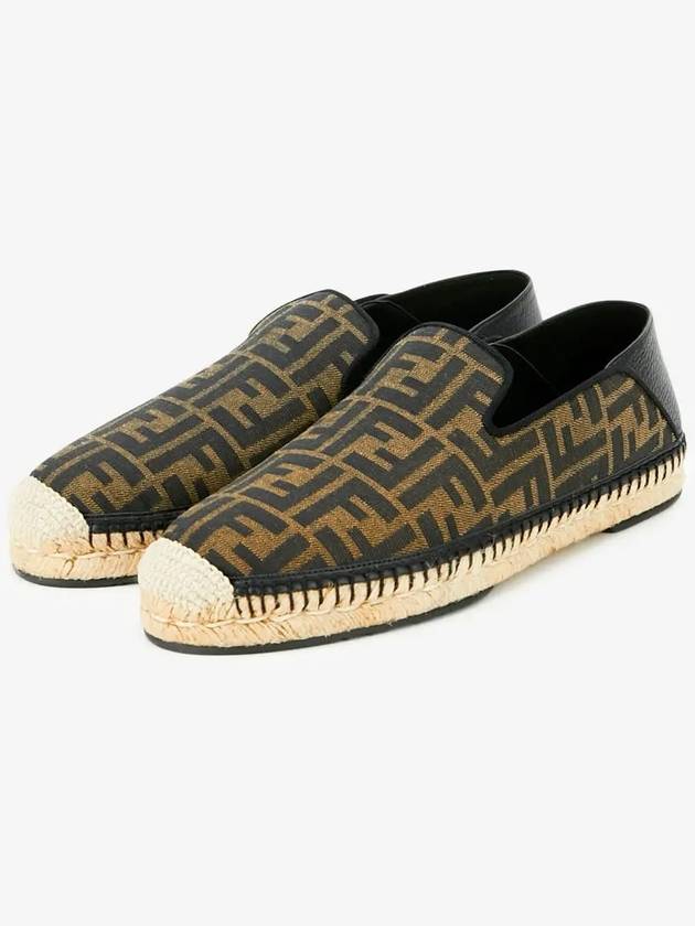 Fendi FF Logo Fabric Espadrilles Brown