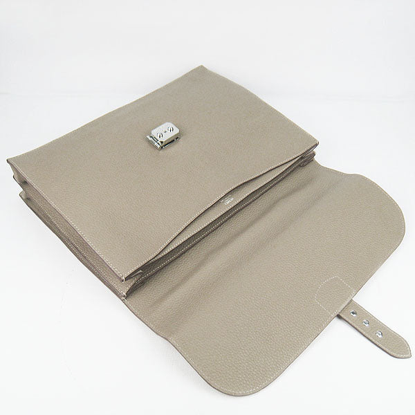 Hermes Briefcases 2813 Cow Leather Grey