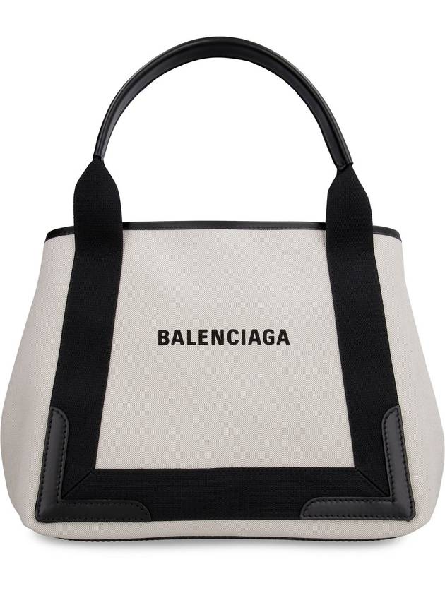 Balenciaga Cabas Logo Canvas Small Tote Bag Black