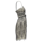 Christian Dior John Galliano lace bead embellished bow dress
