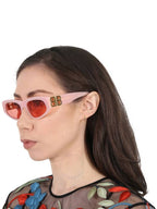 Balenciaga Eyewear BB0095S 003 Dynasty D Frame Sunglasses Pink