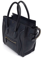 CELINE 189793 Luggage Micro Dark Navy Tote Bag