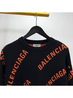 Balenciaga Multi logo overfit knit black 657528