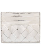 Bottega Veneta Intrecciato Card Wallet Silver