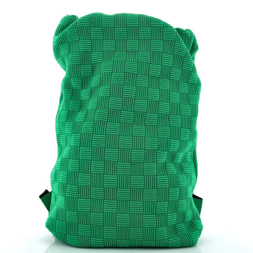 Bottega Veneta Fold Top Padded Backpack Intrecciato Effect Knit Medium