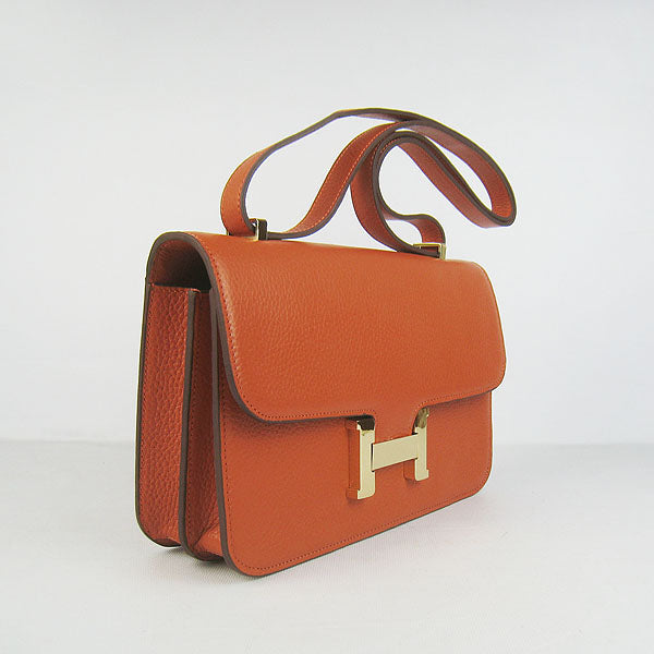 Hermes calf Leather Message Bag H020 orange golden