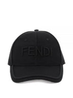 Fendi Logo Embroidery Ball Cap Black