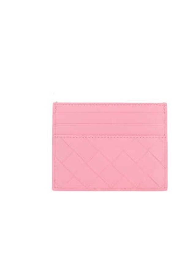 Bottega Veneta Intrecciato Leather Card Wallet Pink