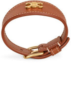 CELINE Les Cuirs Triomphe Calfskin Bracelet Tan