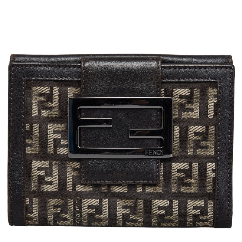 Fendi  Twin Folded Wallet M80035 Brown Canvas Leather  Fendi