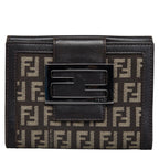Fendi  Twin Folded Wallet M80035 Brown Canvas Leather  Fendi