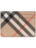 Burberry Check Card Case Wallet Beige