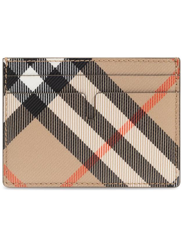 Burberry Check Card Case Wallet Beige