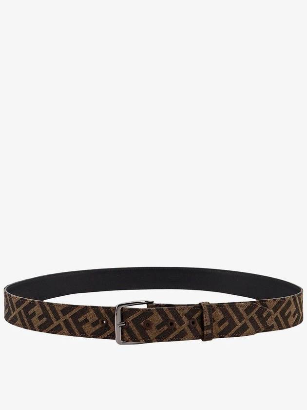 Fendi Embroidered Canvas Belt Brown