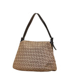 Fendi Zucchino Mamma Bucket Handbag Canvas Leather
