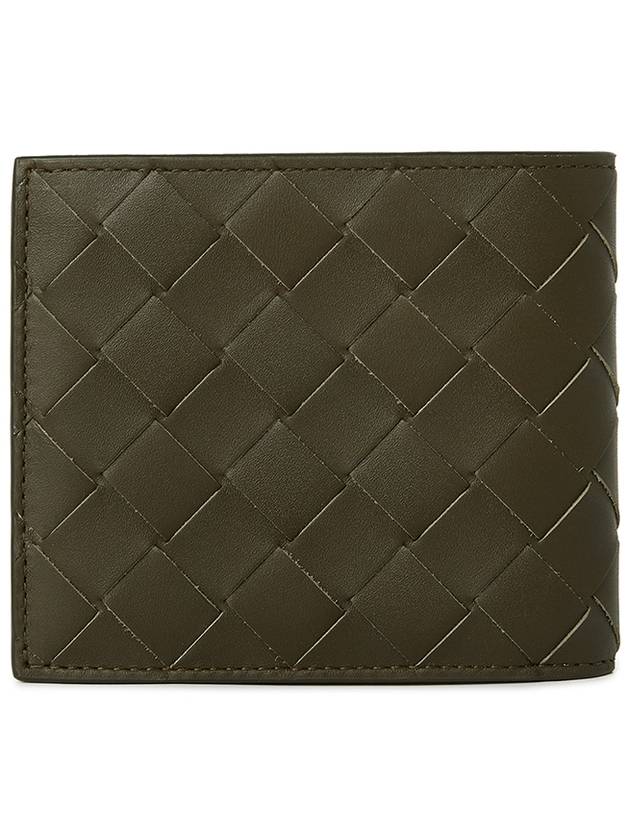 Bottega Veneta Intrecciato Bifold Half Wallet Khaki