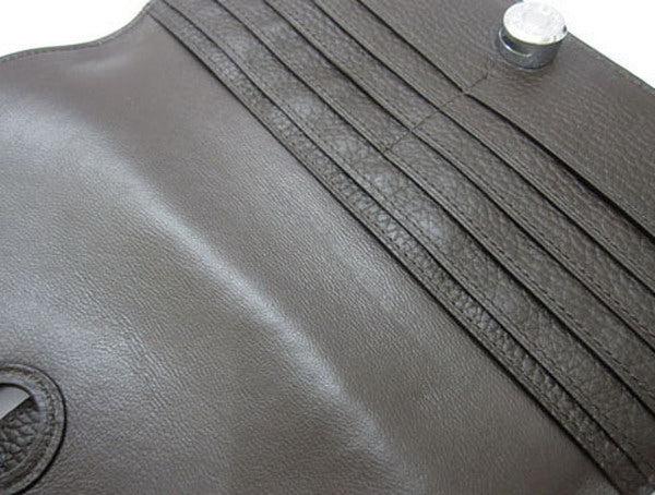 Hermes Wallet H2003 Ladies Cow Leather Coffee
