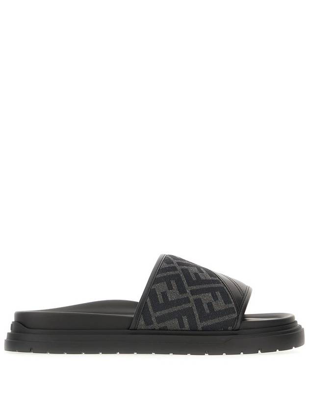 Fendi Diagonal FF Jacquard Slippers Grey