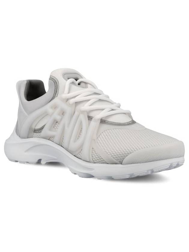 Fendi 3D Rubber Logo Low Top Sneakers White