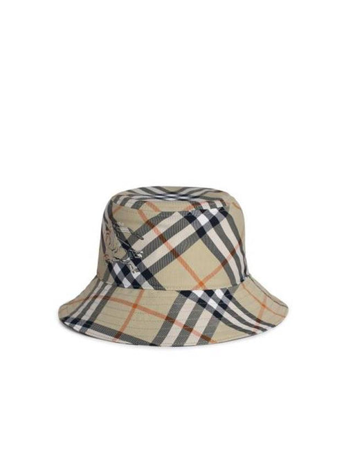Burberry EKD Appliquéd Check Bucket Hat Beige