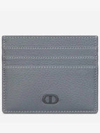 CD Icon Grained Calfskin Card Wallet Deep Grey Dior