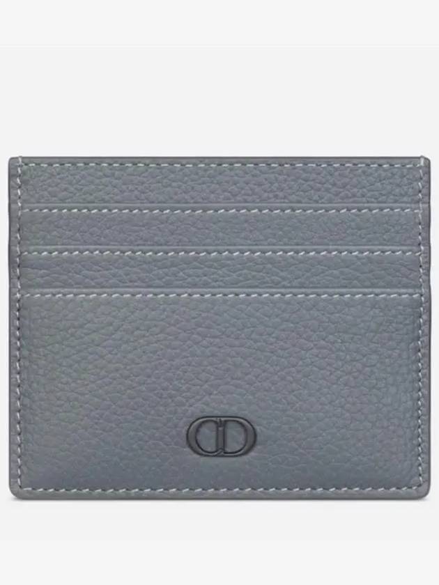 CD Icon Grained Calfskin Card Wallet Deep Grey Dior