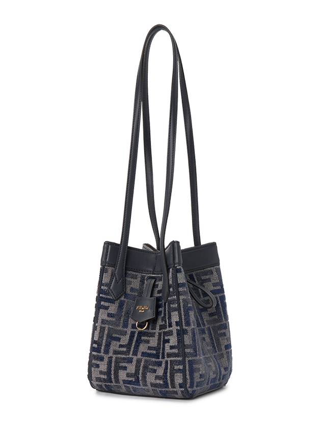 Fendi Origami Small FF Chenille Bucket Bag Dark Blue