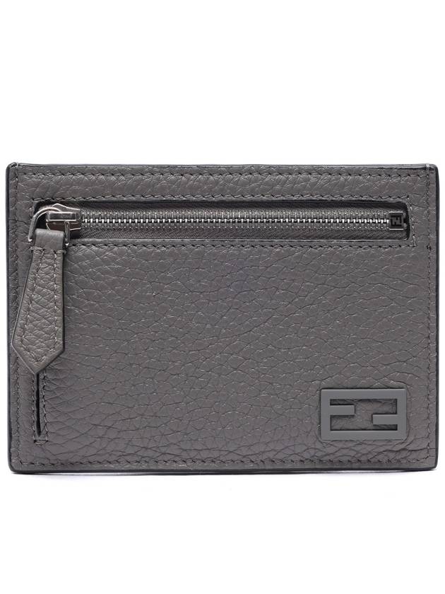 Fendi FF Baguette Zipper Card Wallet Grey