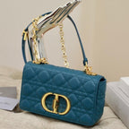 DIOR SMALL CARO BAG DEEP OCEAN BLUE SUPPLE CANNAGE CALFSKIN