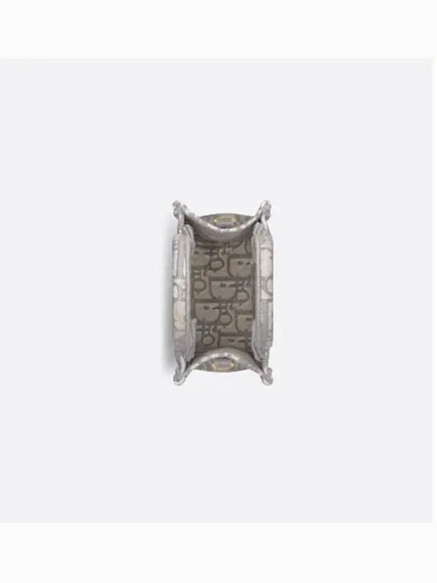Oblique Embroidery Mini Book Phone Tote Bag Grey Dior