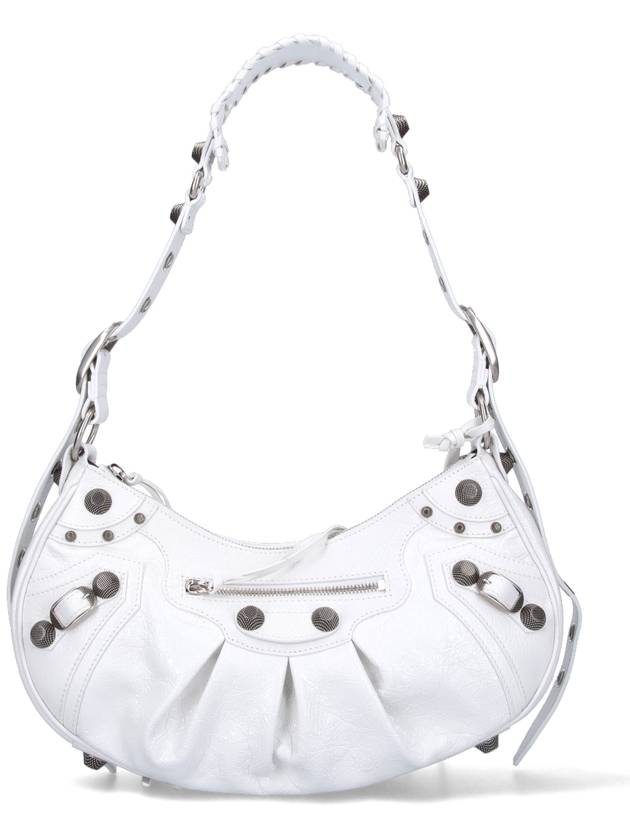 Balenciaga Le Cagole Small Leather Shoulder Bag White