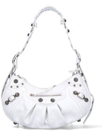 Balenciaga Le Cagole Small Leather Shoulder Bag White