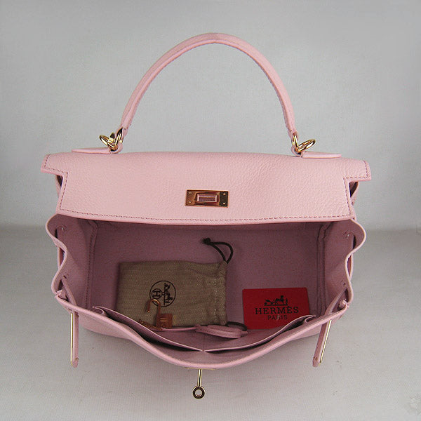 Hermes Kelly 32cm Togo Leather Handbag 6108 Pink Golden