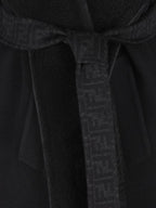Fendi Shawl Collar Belt Coat Black