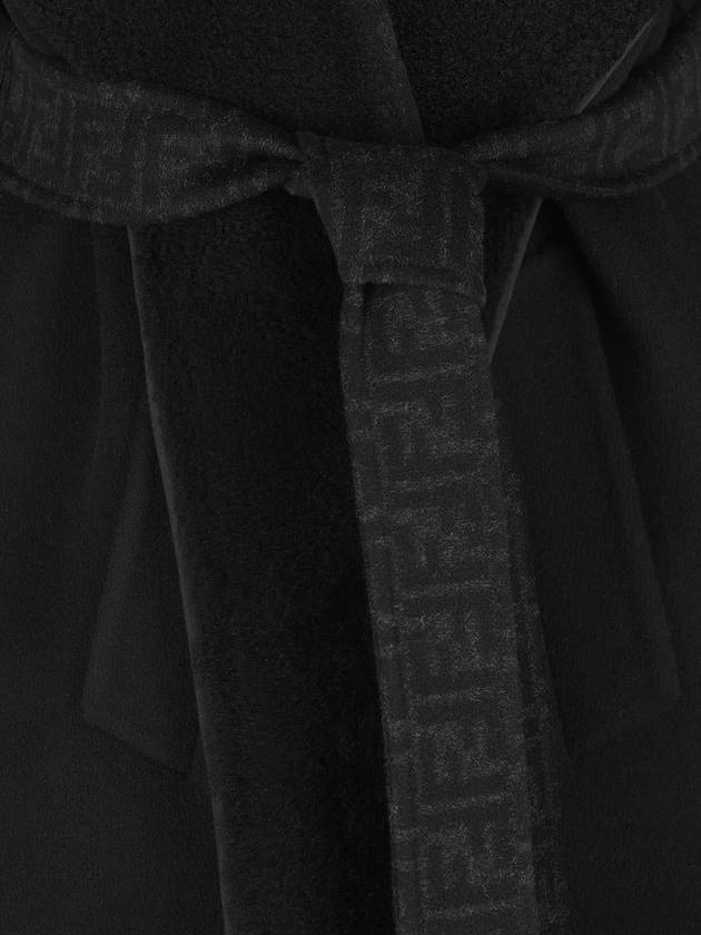 Fendi Shawl Collar Belt Coat Black