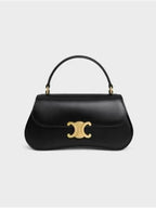 CELINE Teen Lola Triomphe Shiny Calfskin Tote Bag Black