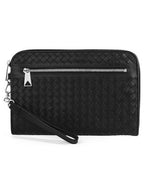Bottega Veneta Intrecciato Documents Zipper Clutch Bag Black