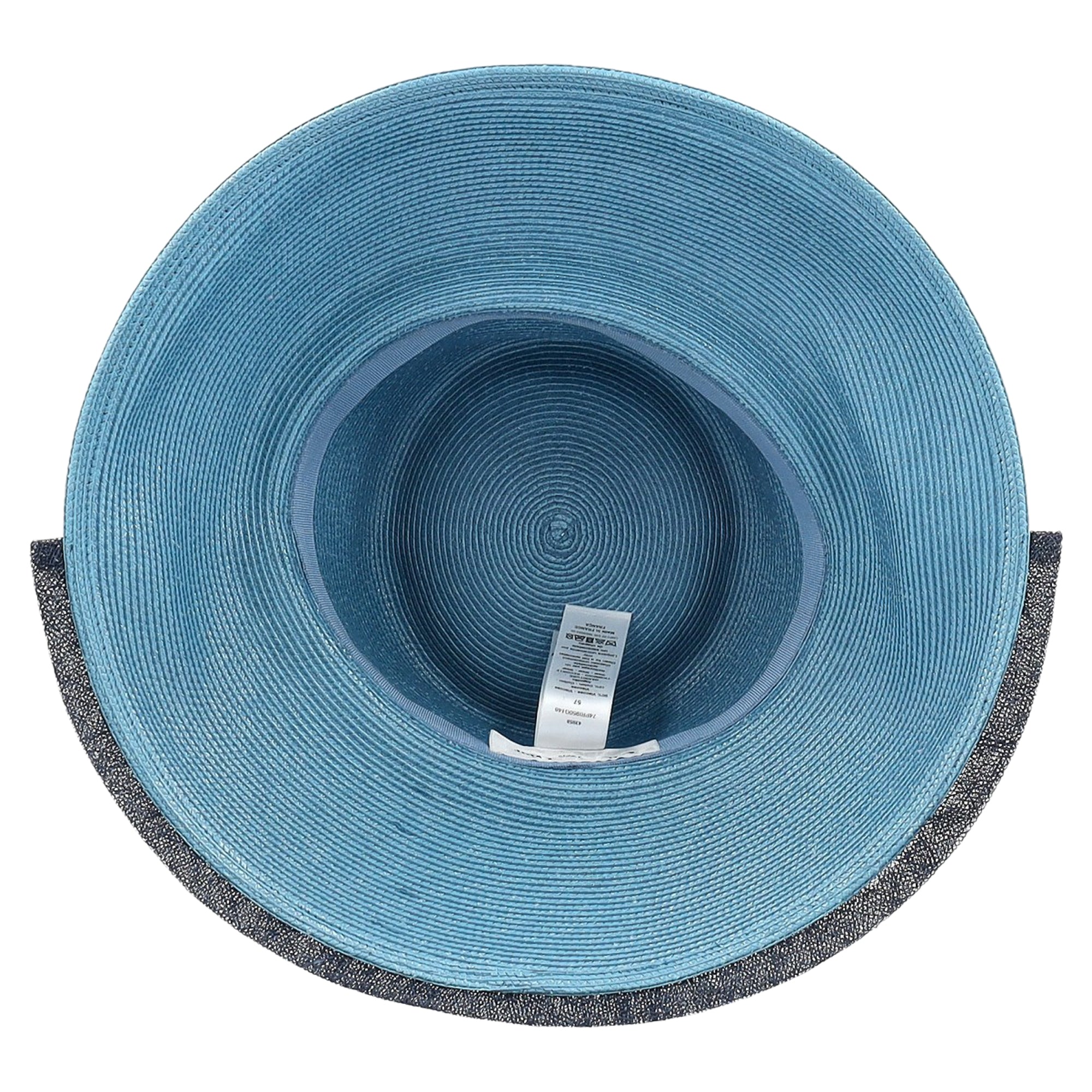 Dior Two-Toned Wide Brim Hat in Blue Straw