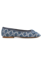 CELINE Triomphe Stamped Denim Flat Blue