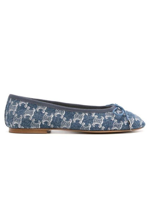 CELINE Triomphe Stamped Denim Flat Blue