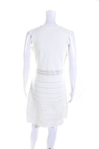 Chloe Womens Sleeveless Stretch Knit A Line Dress Optic White