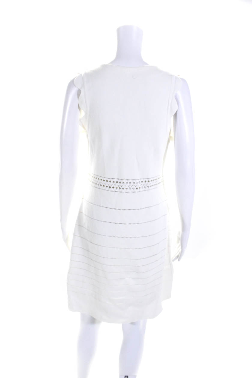 Chloe Womens Sleeveless Stretch Knit A Line Dress Optic White