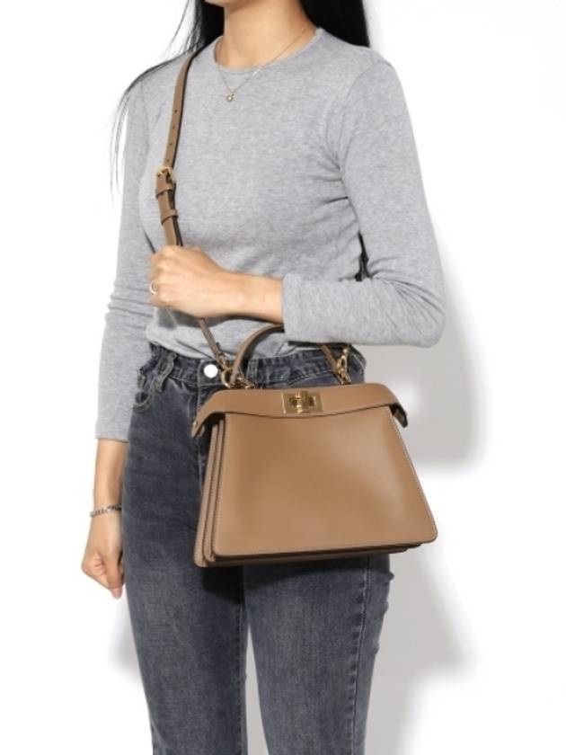 Fendi Peekaboo I See U Small Tote Bag Beige