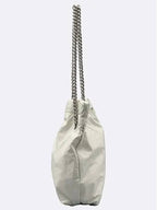 Balenciaga 742942 White color leather crush small shoulder bag