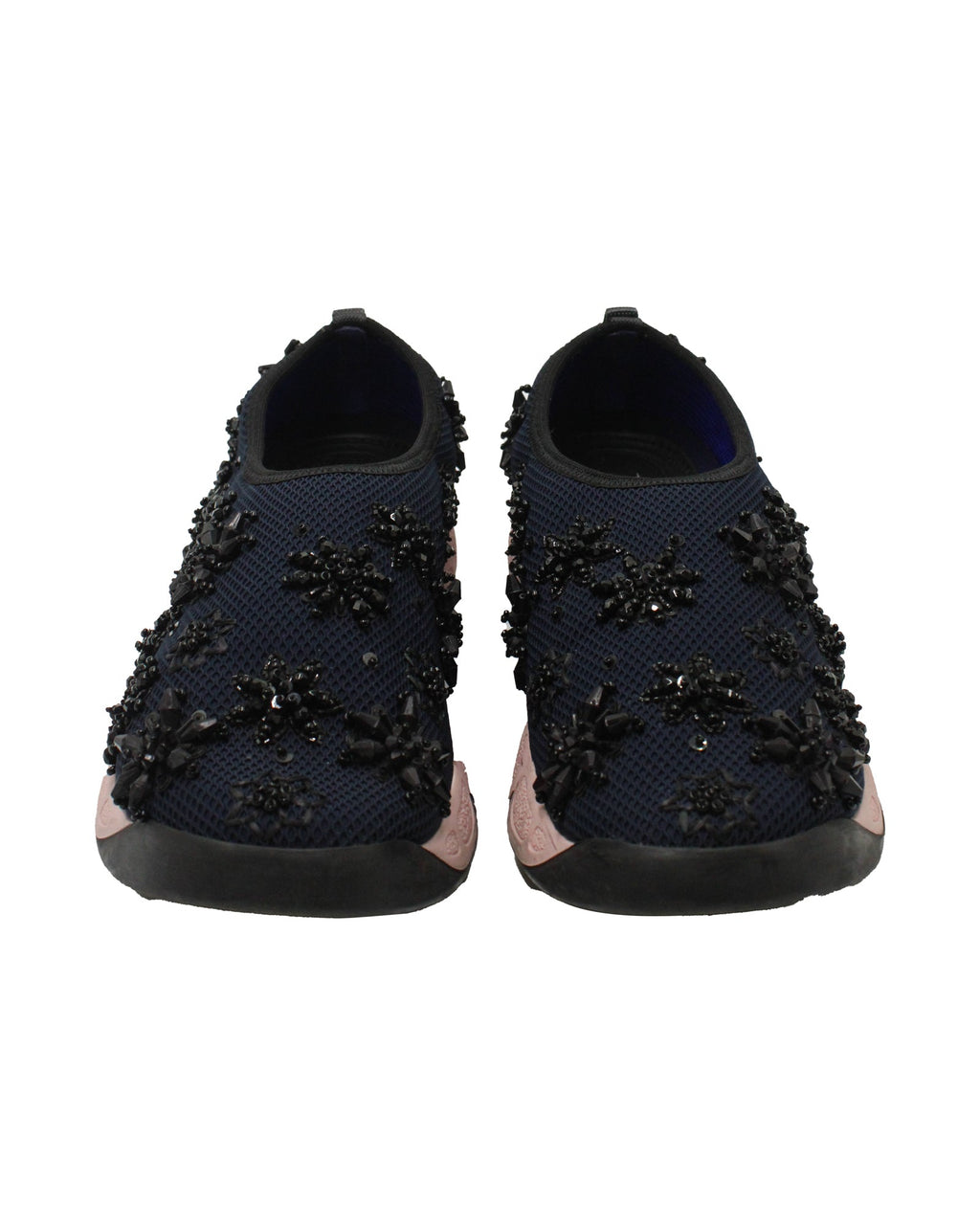 Dior Fusion Embellished Slip-On Sneakers in Navy Blue Mesh