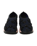 Dior Fusion Embellished Slip-On Sneakers in Navy Blue Mesh